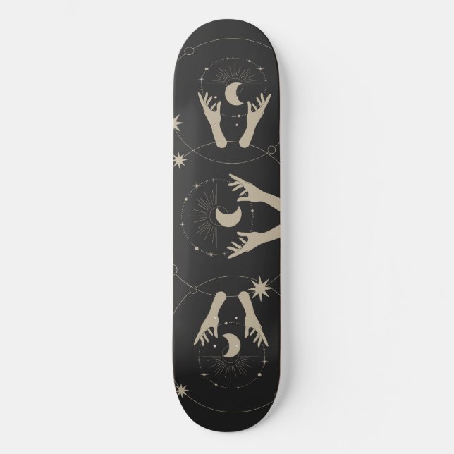 månljust fantasinspirerad estetisk design mini skateboard bräda 18,5 cm (Framsida)