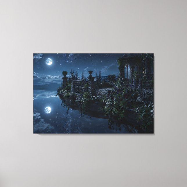 Månljust Flytande Terrass Inbäddad Canvas (Framsida)