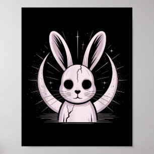 Månljust Kanin Nge Alt Kanin Skräck Häxa Måne C Poster
