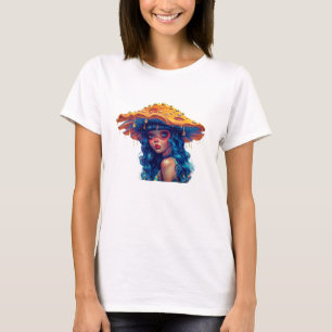 Månljust Psykedeliskt Svampträdgård Kvinnors T-Shi T Shirt
