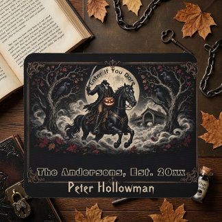 Månljust spökryttare Sleepy Hollow gotisk makaber Musmatta