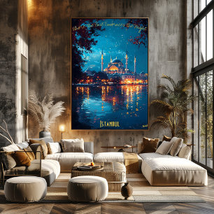Månljust Storhet i Istanbul - Förtrollande Siluett Poster
