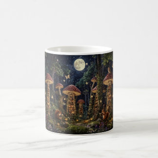 Månljust Svampbibliotek Fantasykonst Kaffemugg