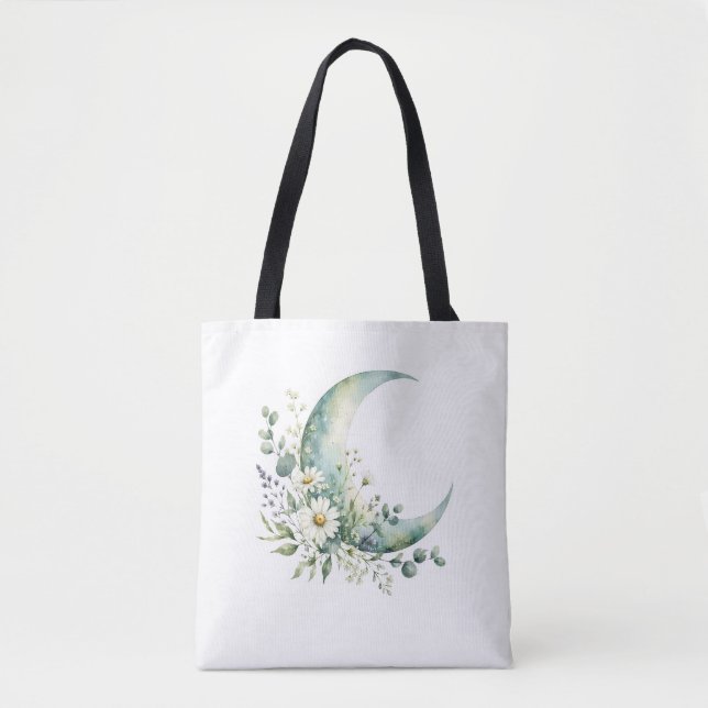 Månljust Väskor För Vilda Blommor Minimalistisk Ak (Framsida)