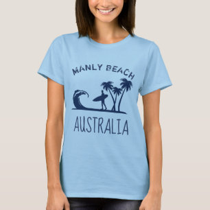 Manly Beach Australia Surfing T Shirt
