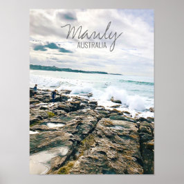 Manly Beach havssurf Australien resa Poster