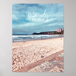 Manly Beach retro Australien Poster