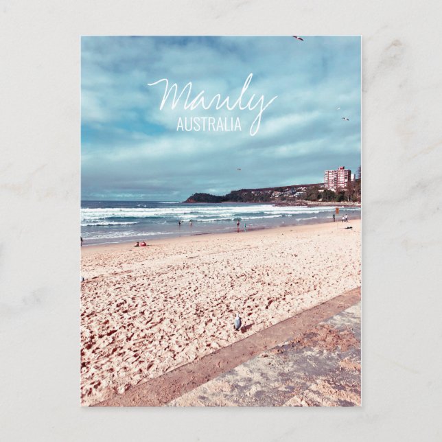 Manly Beach retro Australien resa Vykort (Framsida)