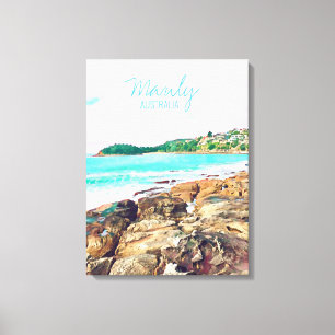 Manly Beach Sea surfa Australien reser Canvastryck