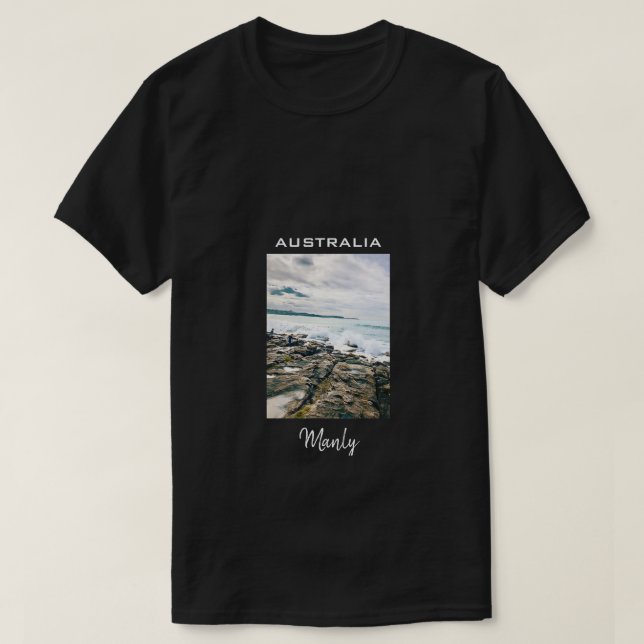 Manly Beach Sea surfa Australien reser T Shirt (Design framsida)