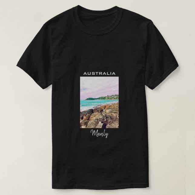 Manly Beach Sea surfa Australien reser T Shirt (Design framsida)