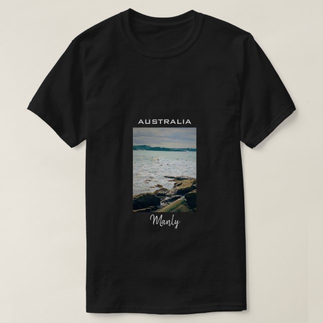 Manly Beach Sea surfa Australien reser T Shirt (Design framsida)