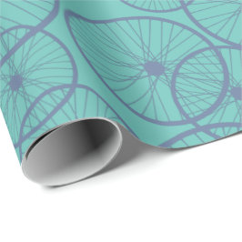 Manly Blue Cyclist Bike Hjul Patterned Presentpapper