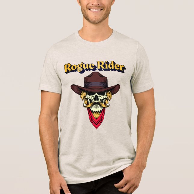 Manly Cowboy Skull Design  T Shirt (Framsida)