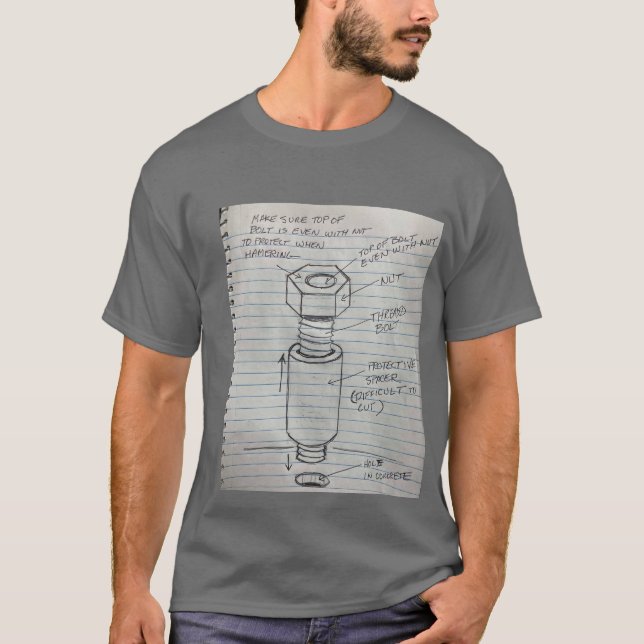 Manly DIY Bolt T Shirt (Framsida)
