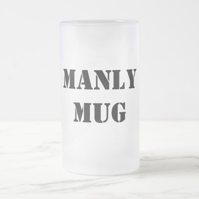 Manly Funny Typography Frostat Ölglas (Center)