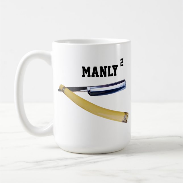 MANLY KVADRERAD MONOGRAM SOM RAKAR MUGGEN KAFFEMUGG (Vänster)