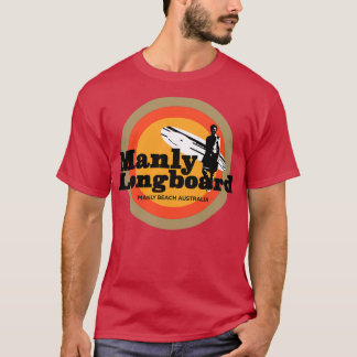 Manly Longboard-surfa T Shirt