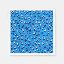 Manly Man Gear Head Nöt och Bolts Napkins