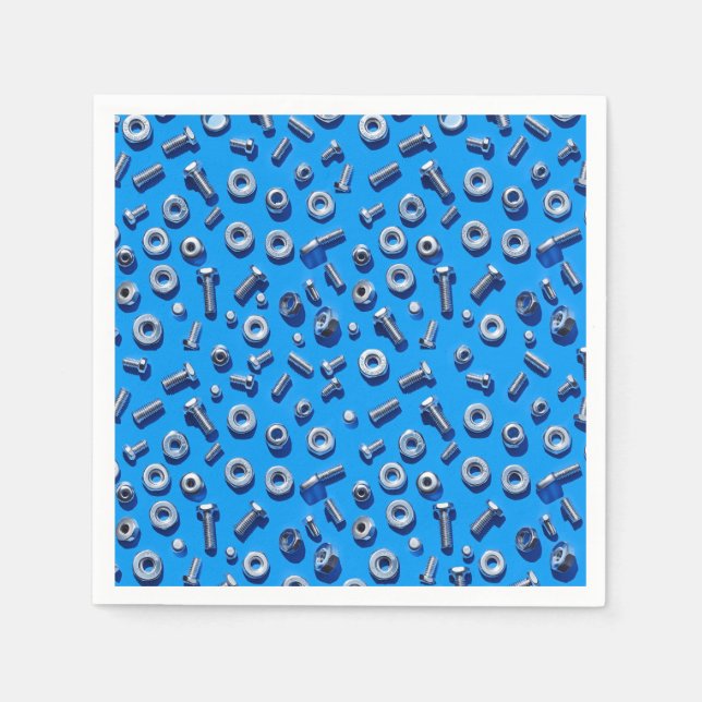 Manly Man Gear Head Nöt och Bolts Napkins Pappersservett (Framsidan)