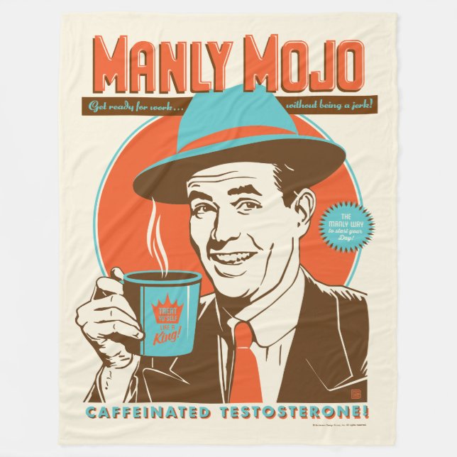 Manly Mojo kaffe Fleecefilt (Framsidan)