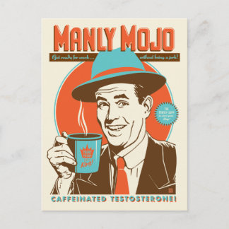 Manly Mojo Kaffe Vykort