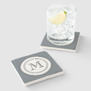 Manly Monogram Marble Underlägg Sten
