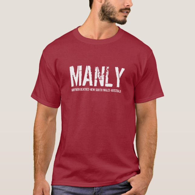 Manly - norra stränderna tee (Framsida)