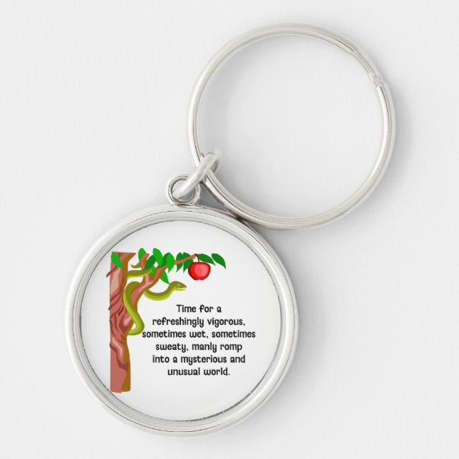 Manly stojar rund silverfärgad nyckelring (Framsidan)