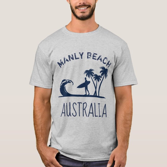 Manly strandAustralien surfa T Shirt (Framsida)