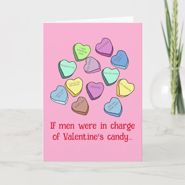 Manly Valentine Candy Card Tack Kort (Framsida)