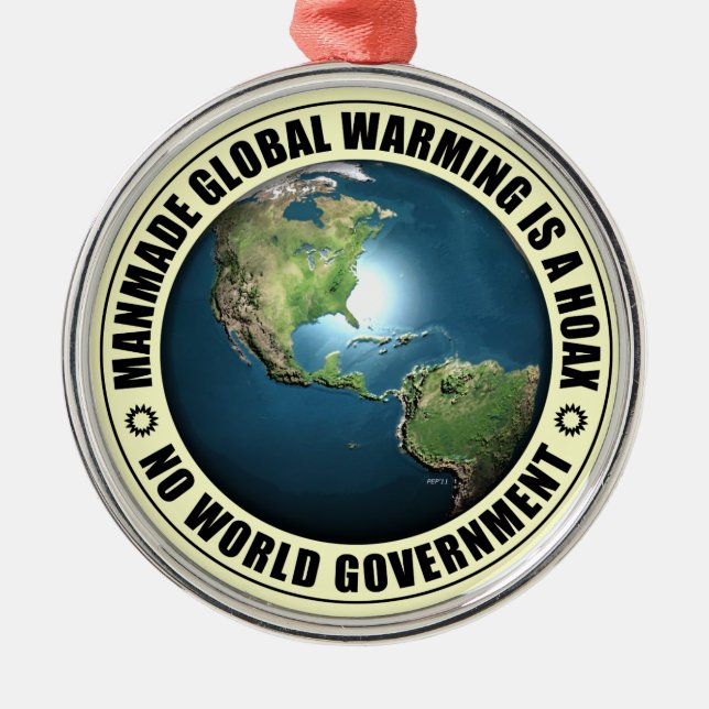 Manmade Global Warming Hoax Julgransprydnad Metall (Framsidan)