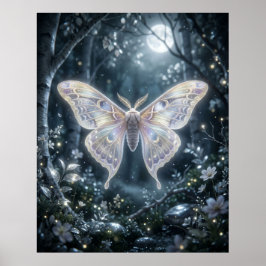 Månmoth Celestial Natt Poster