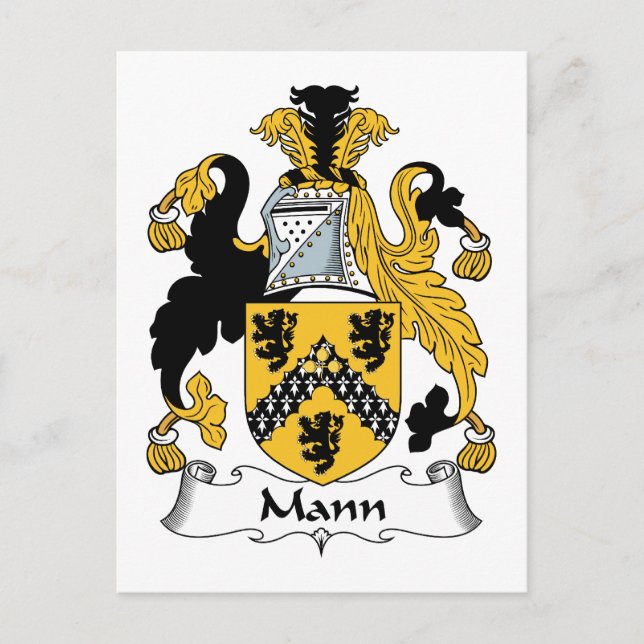 Mann Family Crest Vykort (Framsida)