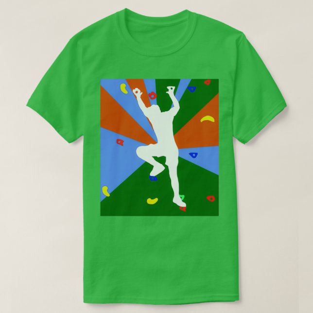 Mann klättrar eller boulning på klättervägg t shirt (Design framsida)