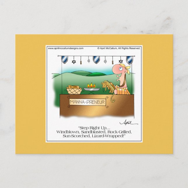 MANNA-PRENEUR Tecknad Postcard från April McCallum Vykort (Framsida)