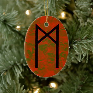 Mannaz Rune Yule Ornament - Humanity!