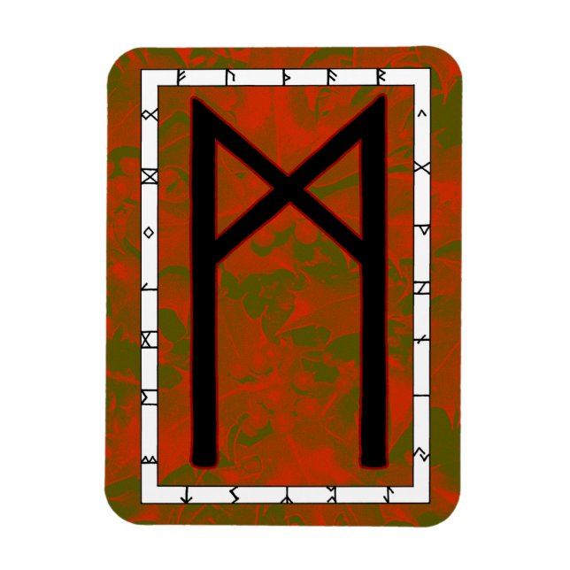 Mannaz Viking Rune Magnet - Humanity! (Vertikal)