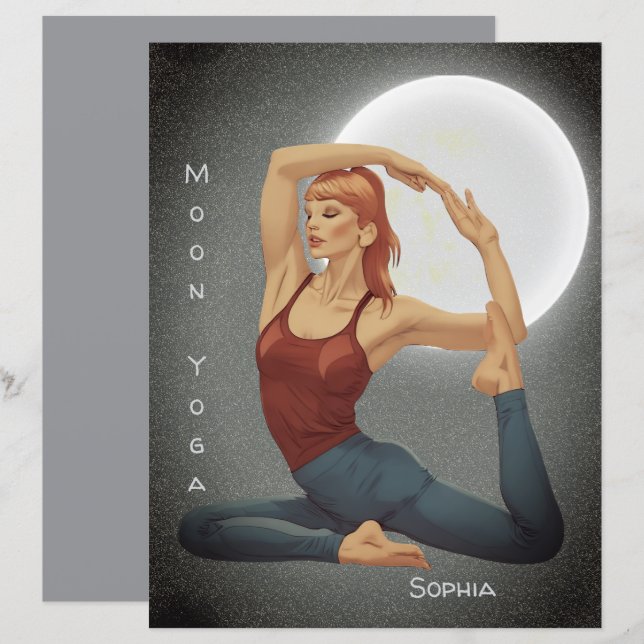 Månne yogacitat Grå Personlig Scrapbookpapper (Fram/baksida)