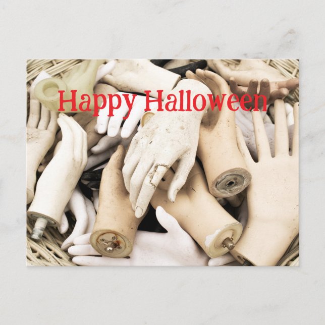 Mannekänghänder Halloween Vykort (Framsida)