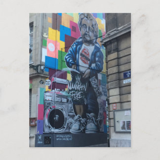 Mannekin Pis Byggnad Graffiti Bryssel Vykort