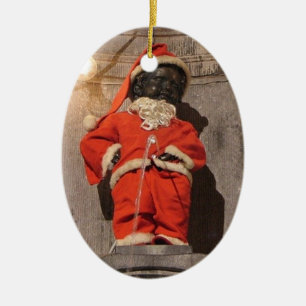 Mannekin Pis Christmastime Julgransprydnad Keramik