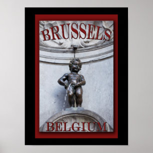 Mannekin Pis i Bryssel Poster