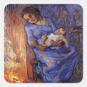 Mannen är till sjöss av Vincent van Gogh Fyrkantigt Klistermärke
