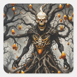 Mannen av majsax fyrkantigt klistermärke