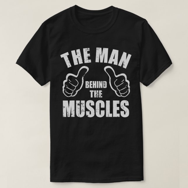 Mannen bakom musklerna Funny Bodybuilding Power T Shirt (Design framsida)