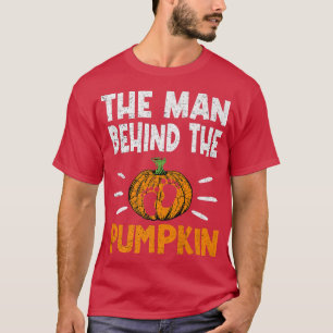 Mannen bakom Pumpkin Halloween-Gravidens Roligt T Shirt