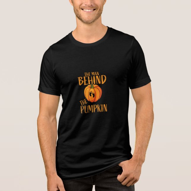 Mannen bakom pumpkin Halloween T-shirt (Framsida)