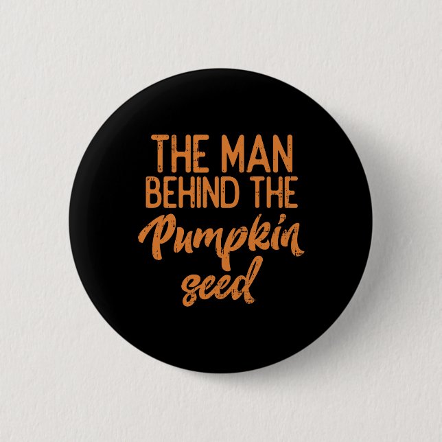Mannen bakom pumpkin Seed Halloween Pregnanc Knapp (Framsida)