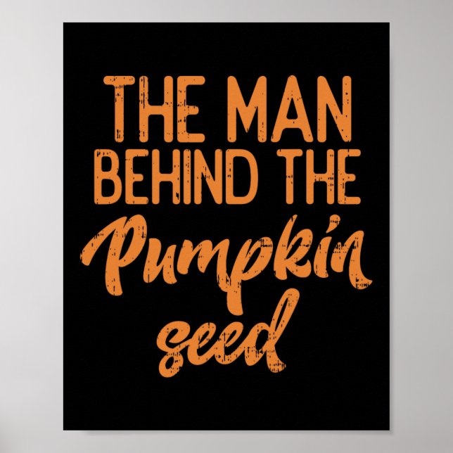 Mannen bakom pumpkin Seed Halloween Pregnanc Poster (Framsidan)